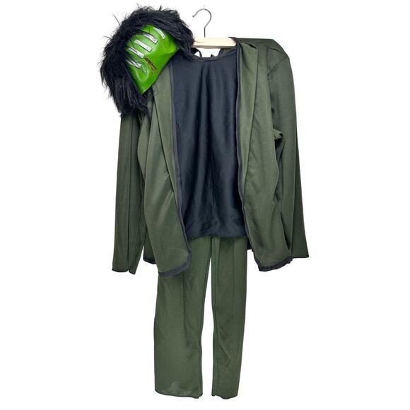 Boys Frankenstein Halloween Costume Set Makeup & Mask Complete Monster Outfit - Picture 1 of 10
